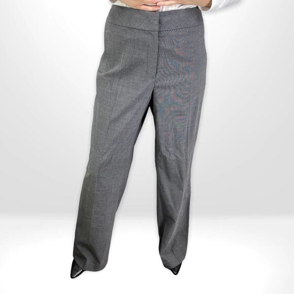 Anne Klein Pants - ANNE KLEIN Gray Vintage 2000s Straight Leg High Rise Dress Pant Trousers